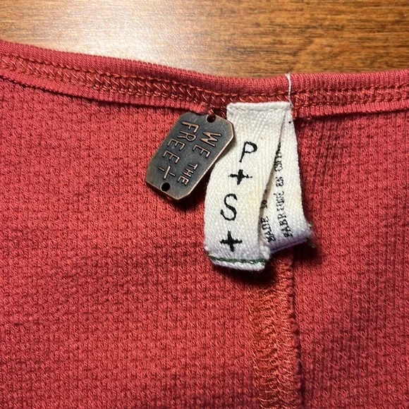 FREE PEOPLE Bandana Cuff Thermal Long Sleeve Top XS ***NOTE*** - Picture 5 of 9